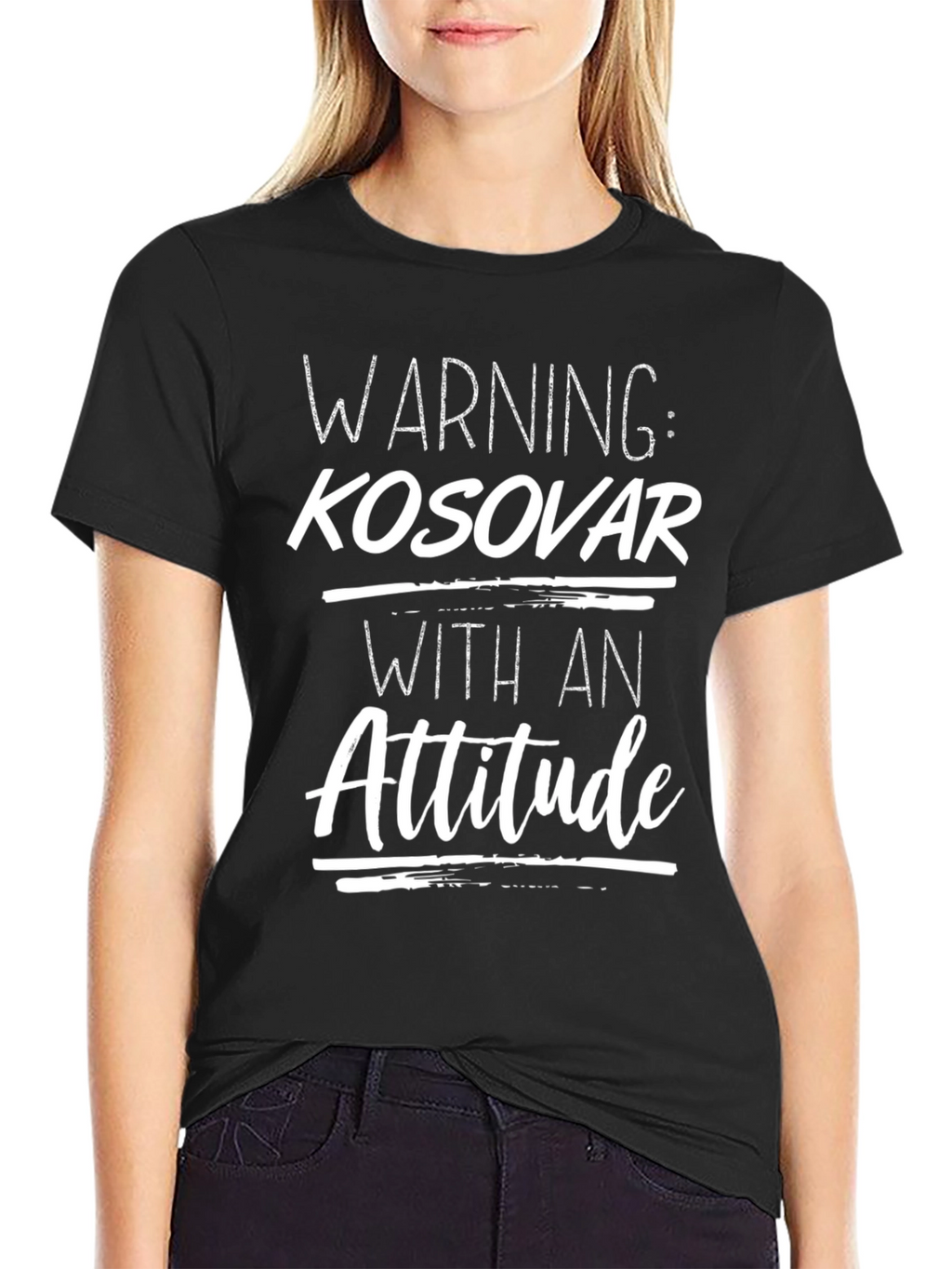 Warning: Kosovar With An Attitude Graphic T-Shirt
