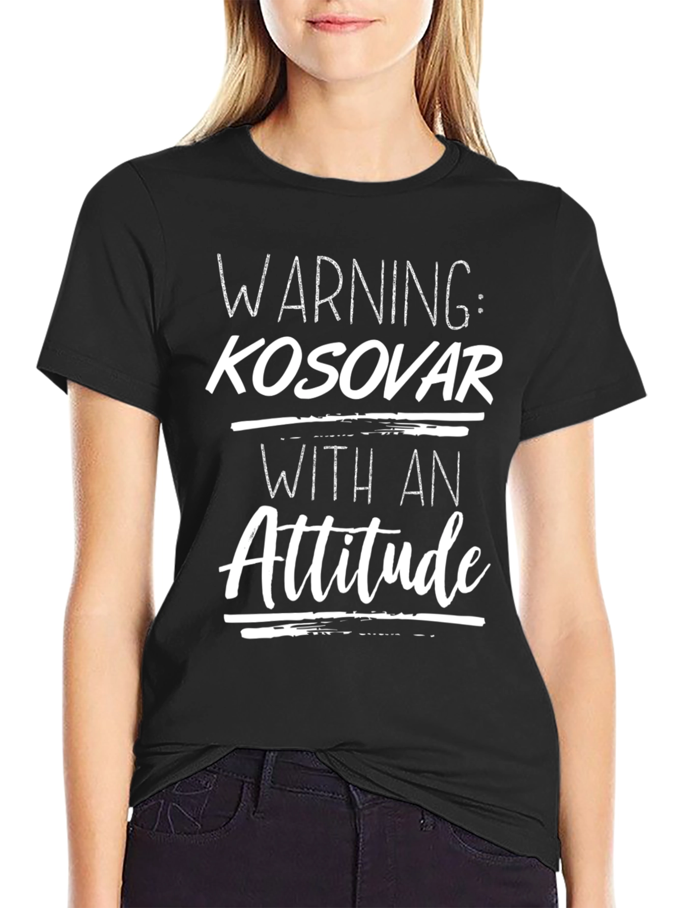 Warning: Kosovar With An Attitude Graphic T-Shirt
