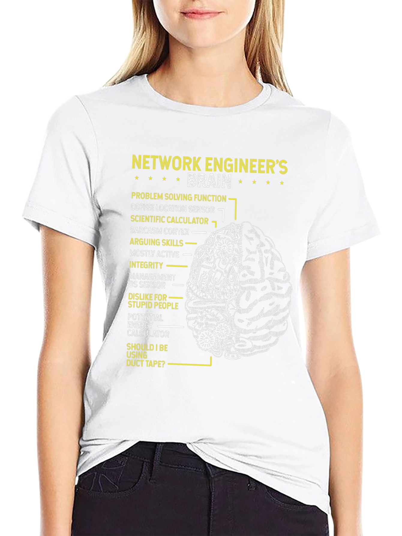 Network Engineer Brain T-Shirt - Funny IT Gift