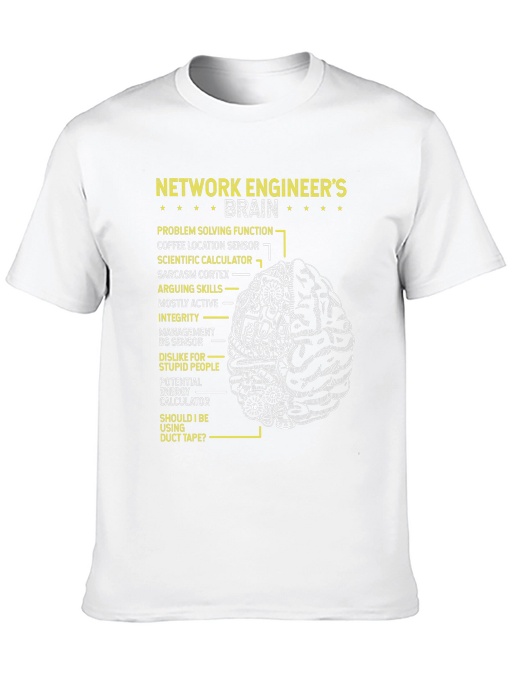 Network Engineer Brain T-Shirt - Funny IT Gift