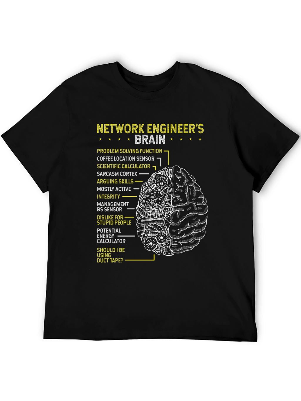 Network Engineer Brain T-Shirt - Funny IT Gift