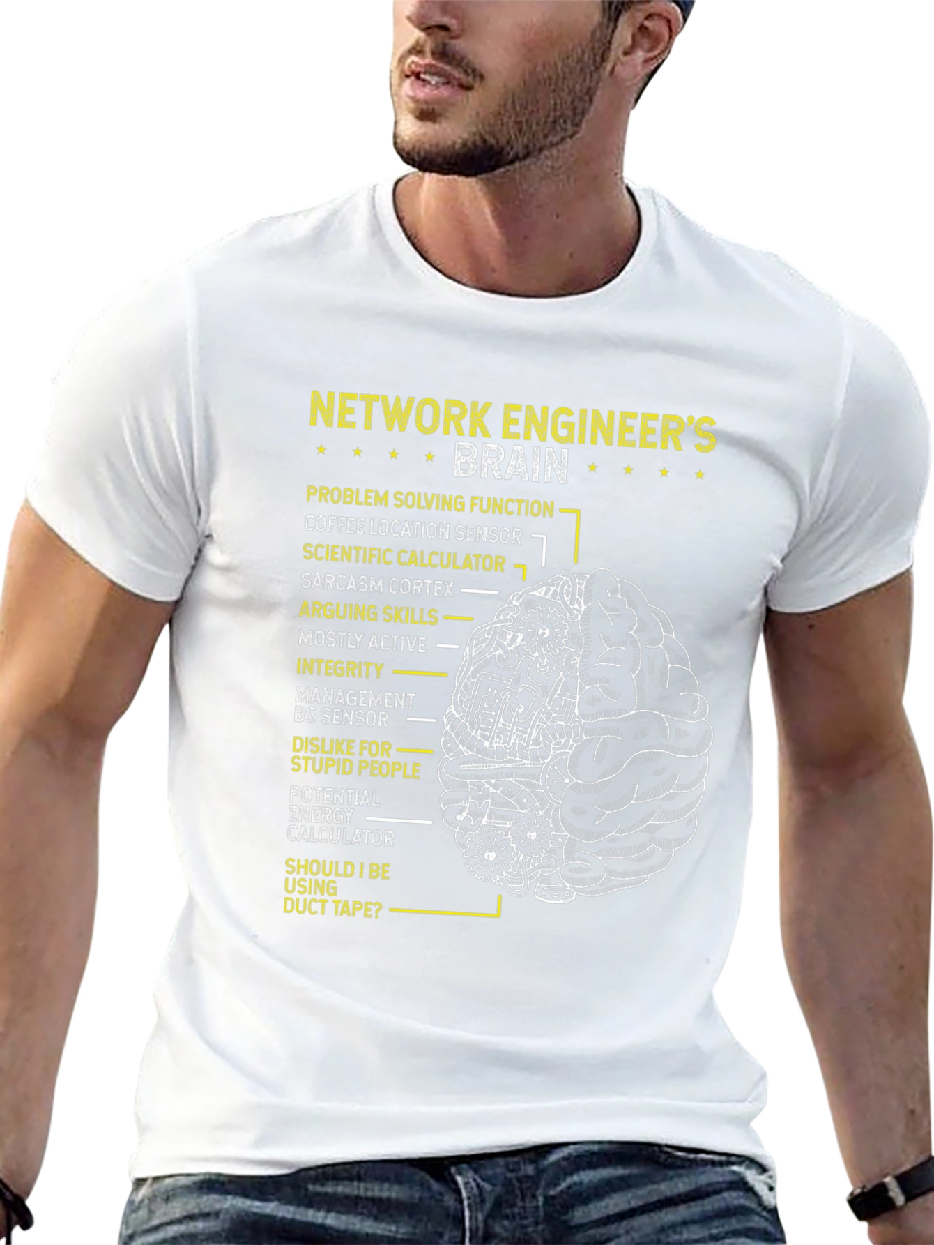 Network Engineer Brain T-Shirt - Funny IT Gift