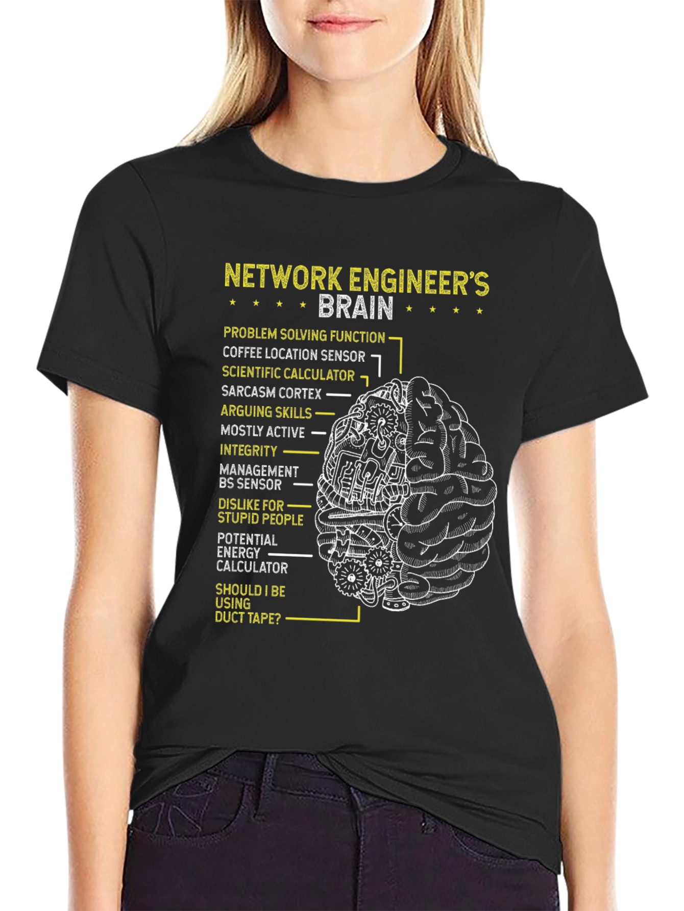 Network Engineer Brain T-Shirt - Funny IT Gift