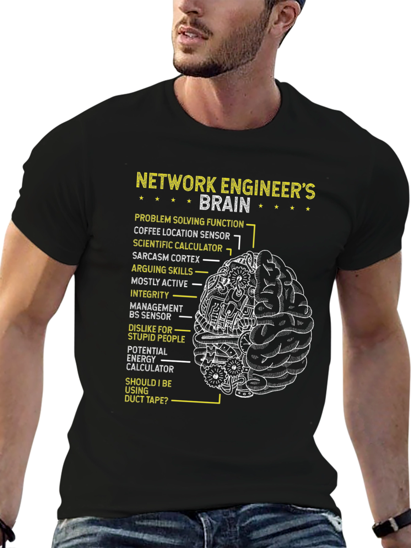 Network Engineer Brain T-Shirt - Funny IT Gift