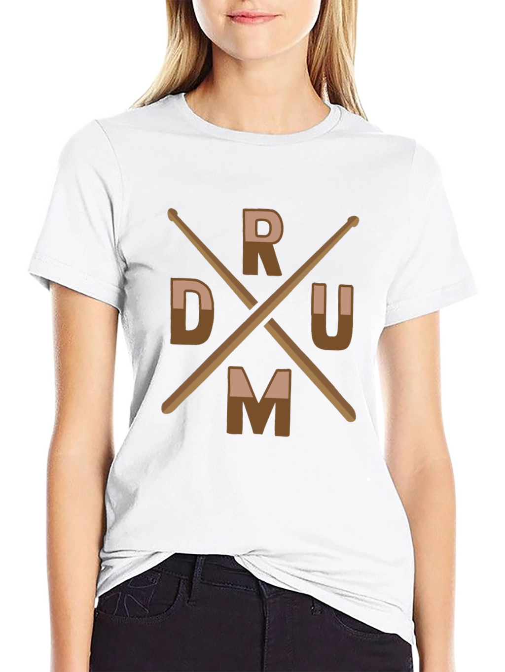 Drummer T-Shirt with Drum Sticks Design