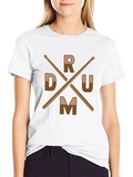 Drummer T-Shirt with Drum Sticks Design