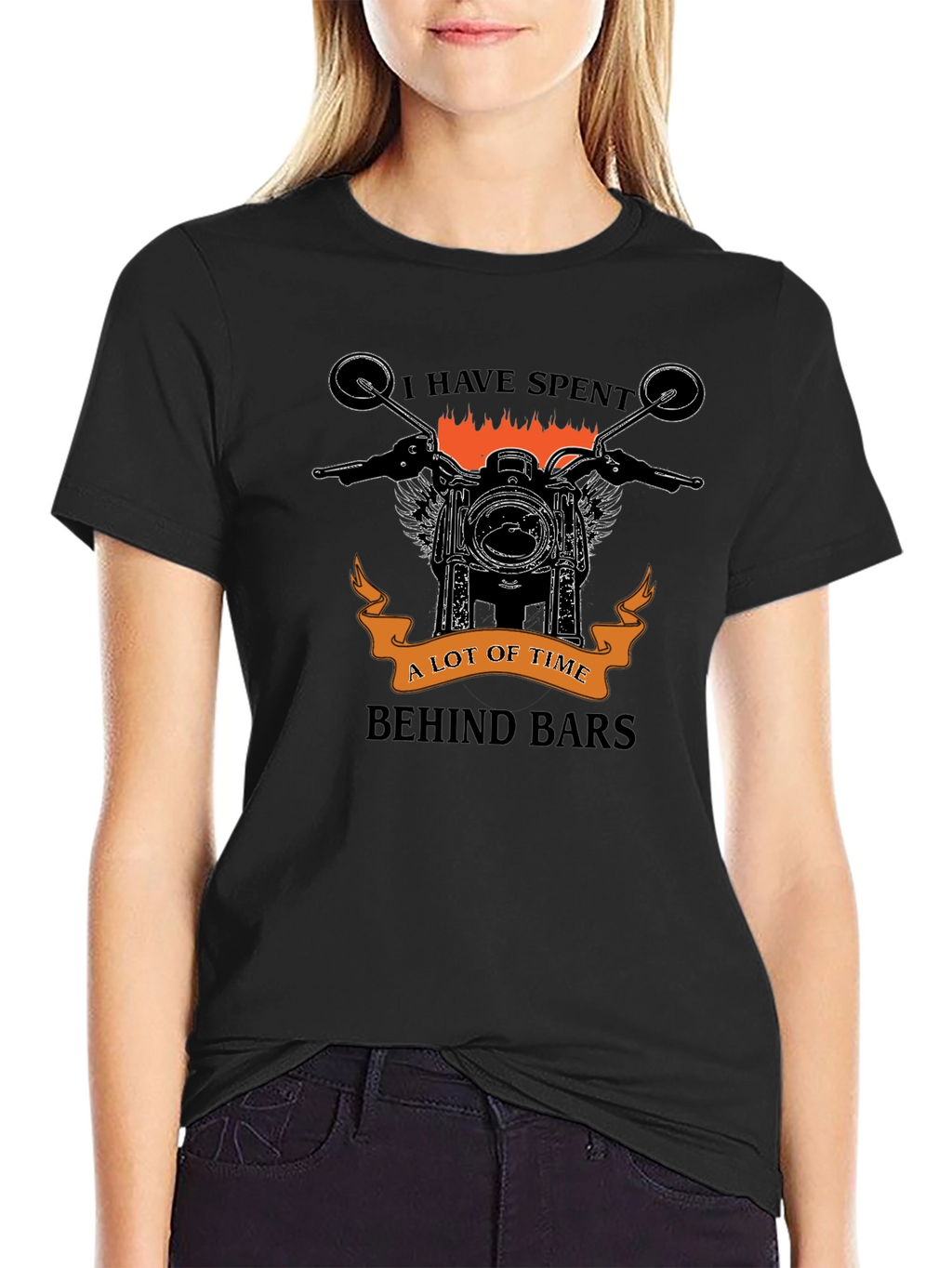 Motorcycle Lover Graphic T-Shirt - Behind Bars Design