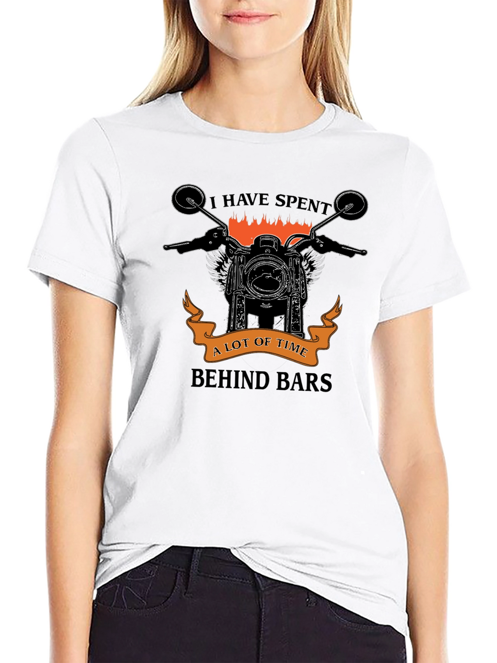 Motorcycle Lover Graphic T-Shirt - Behind Bars Design