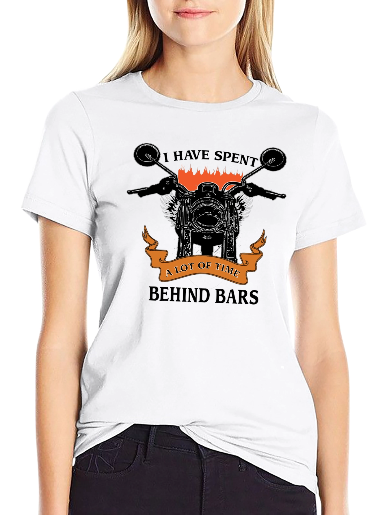 Motorcycle Lover Graphic T-Shirt - Behind Bars Design
