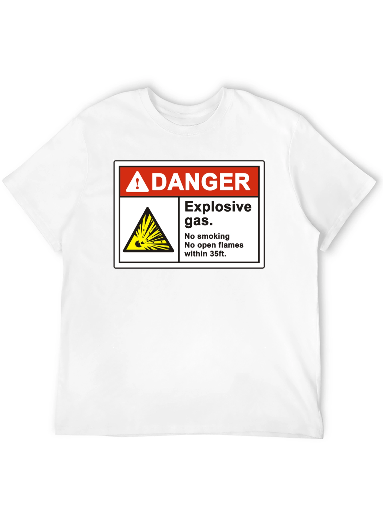 Danger Explosive Gas T-Shirt - No Smoking Open Flames