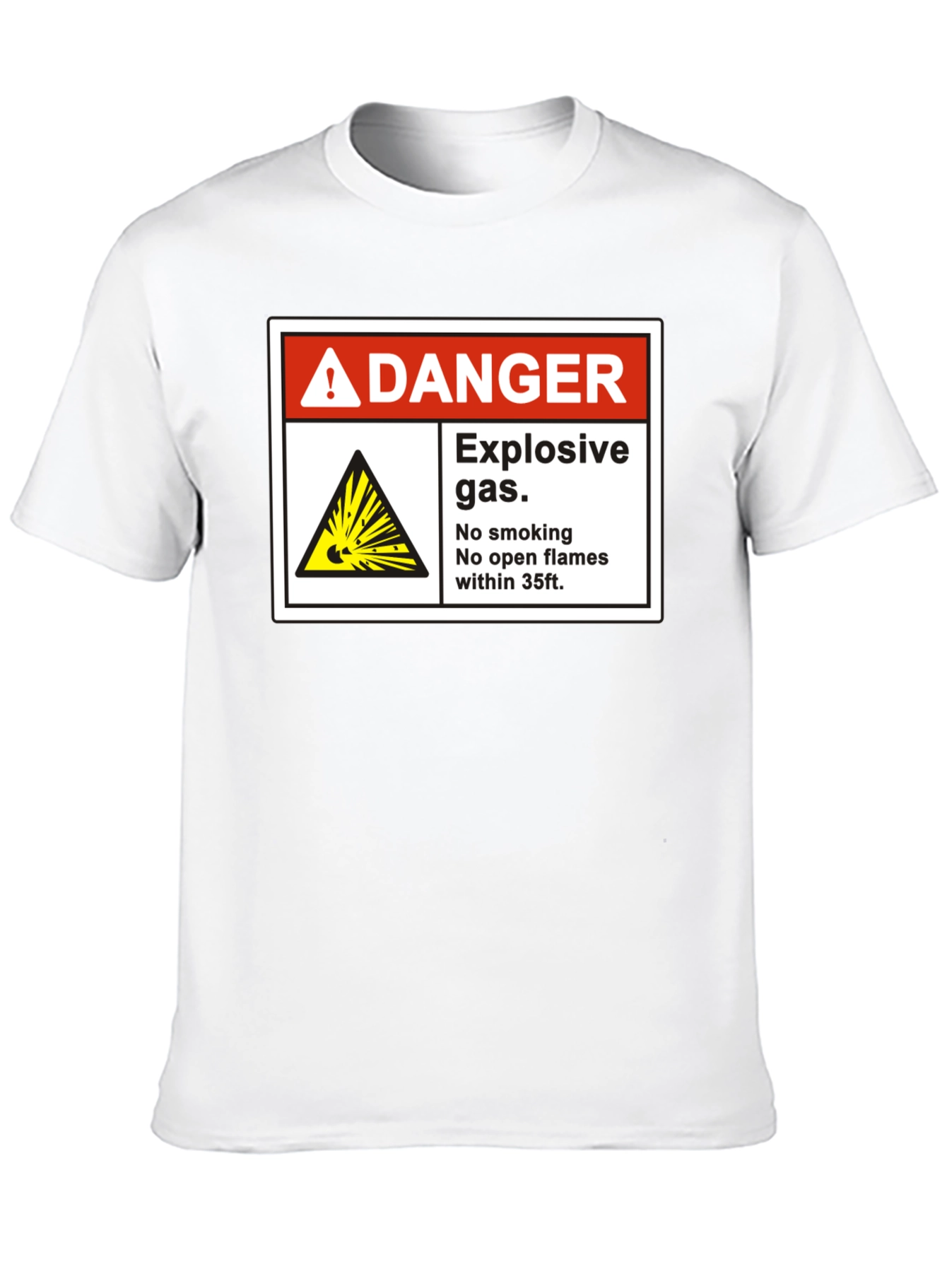 Danger Explosive Gas T-Shirt - No Smoking Open Flames