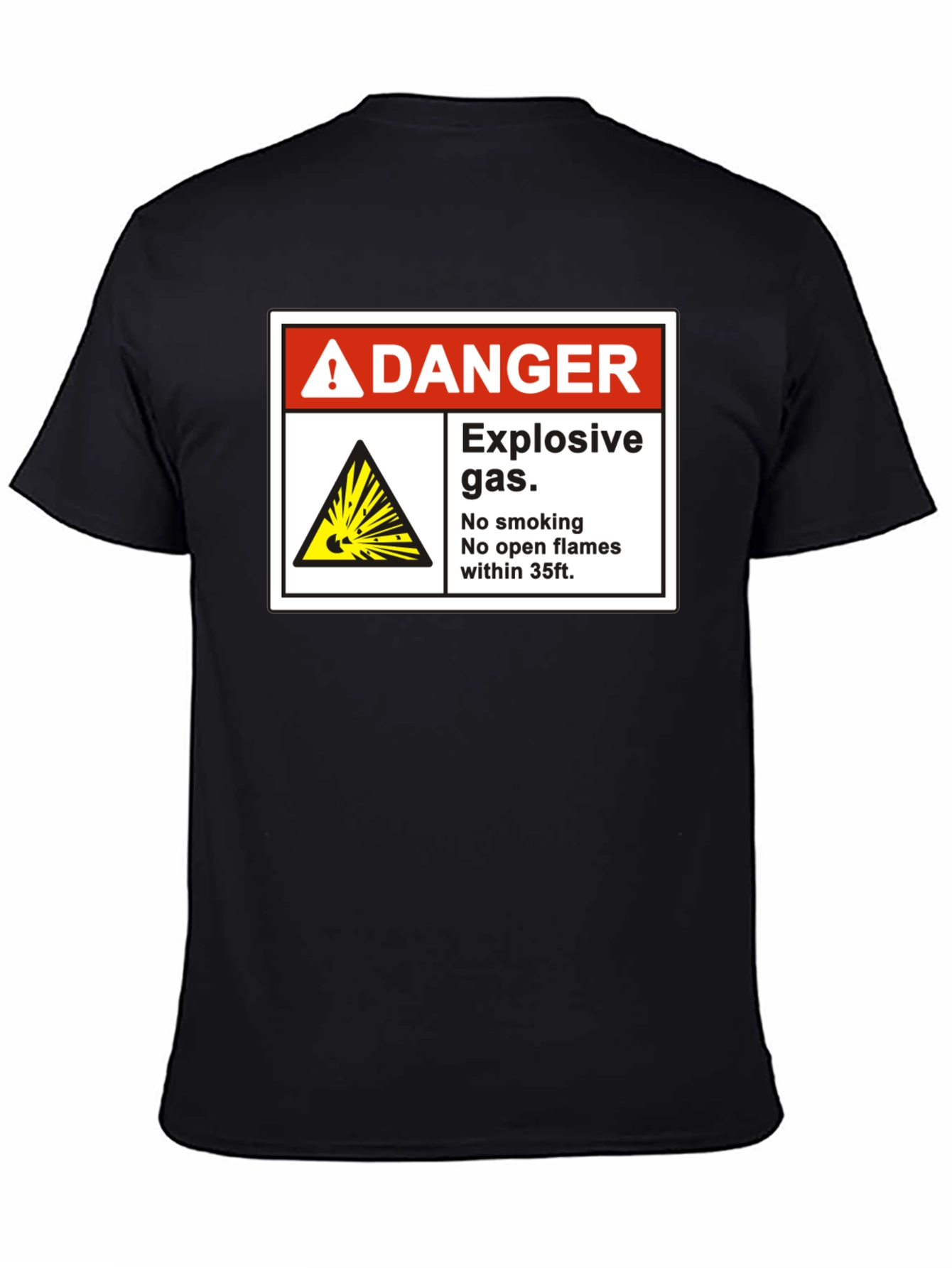 Danger Explosive Gas T-Shirt - No Smoking Open Flames