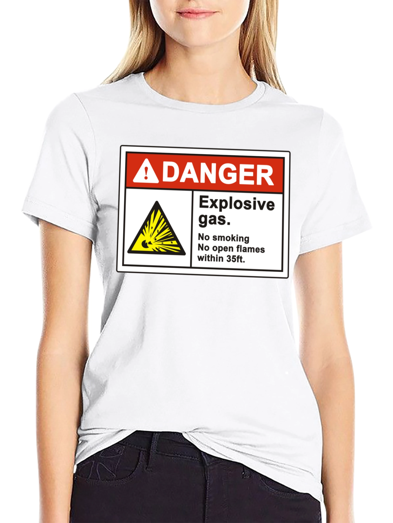 Danger Explosive Gas T-Shirt - No Smoking Open Flames