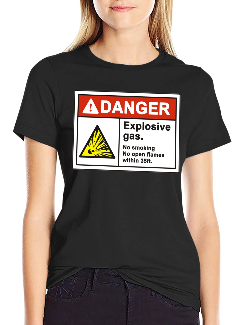Danger Explosive Gas T-Shirt - No Smoking Open Flames