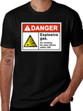Danger Explosive Gas T-Shirt - No Smoking Open Flames
