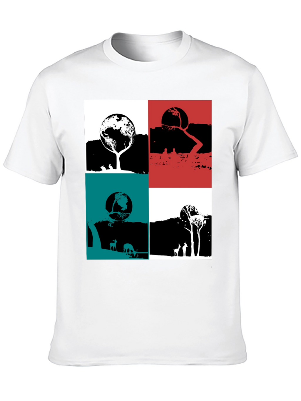 Nature Graphic Print Crew Neck T-Shirt