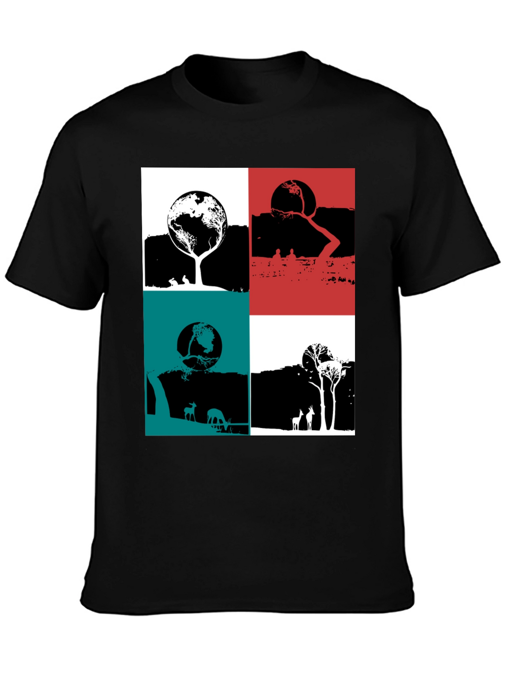 Nature Graphic Print Crew Neck T-Shirt