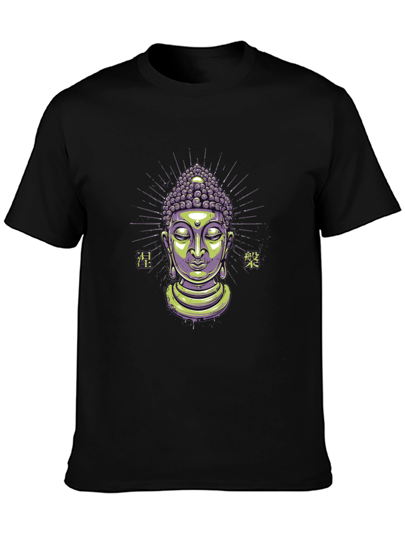 Buddha Graphic Tee - Black Cotton Blend T-Shirt