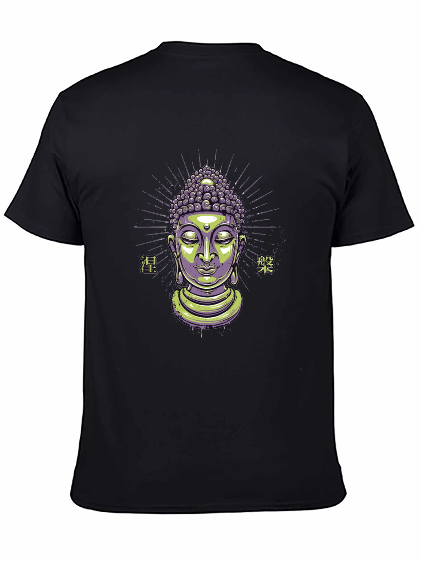 Buddha Graphic Tee - Black Cotton Blend T-Shirt
