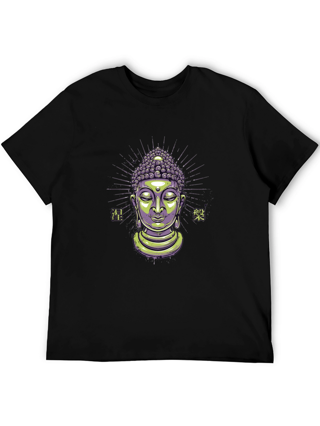 Buddha Graphic Tee - Black Cotton Blend T-Shirt