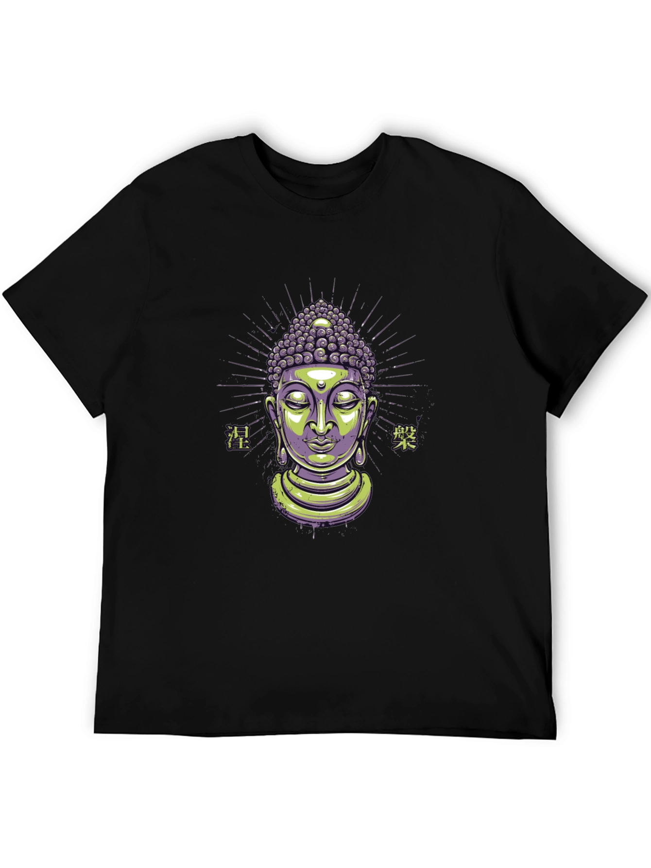 Buddha Graphic Tee - Black Cotton Blend T-Shirt