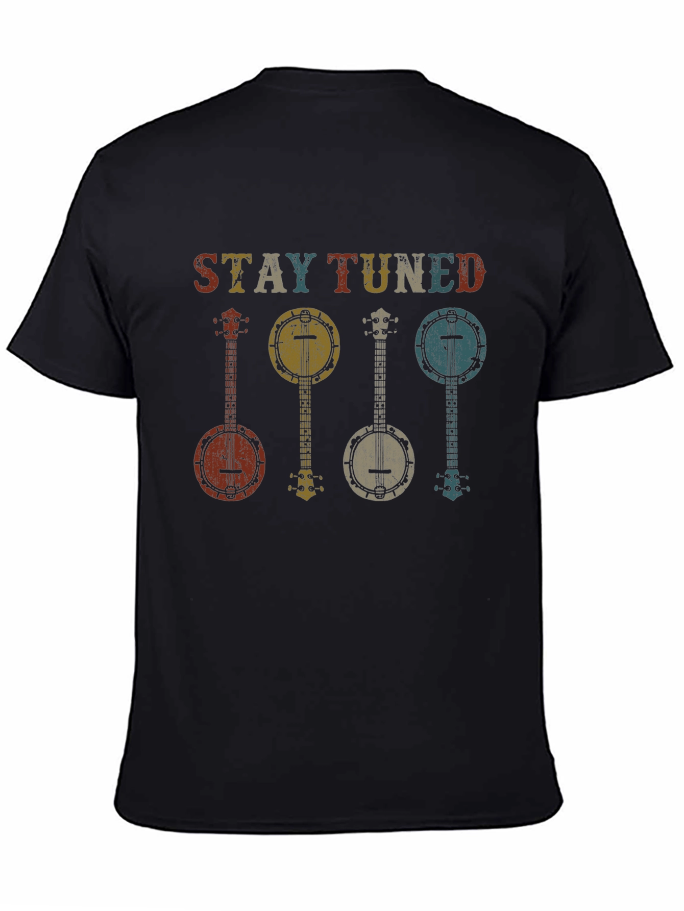 Stay Tuned Banjo Graphic Tee - Retro Music Shirt