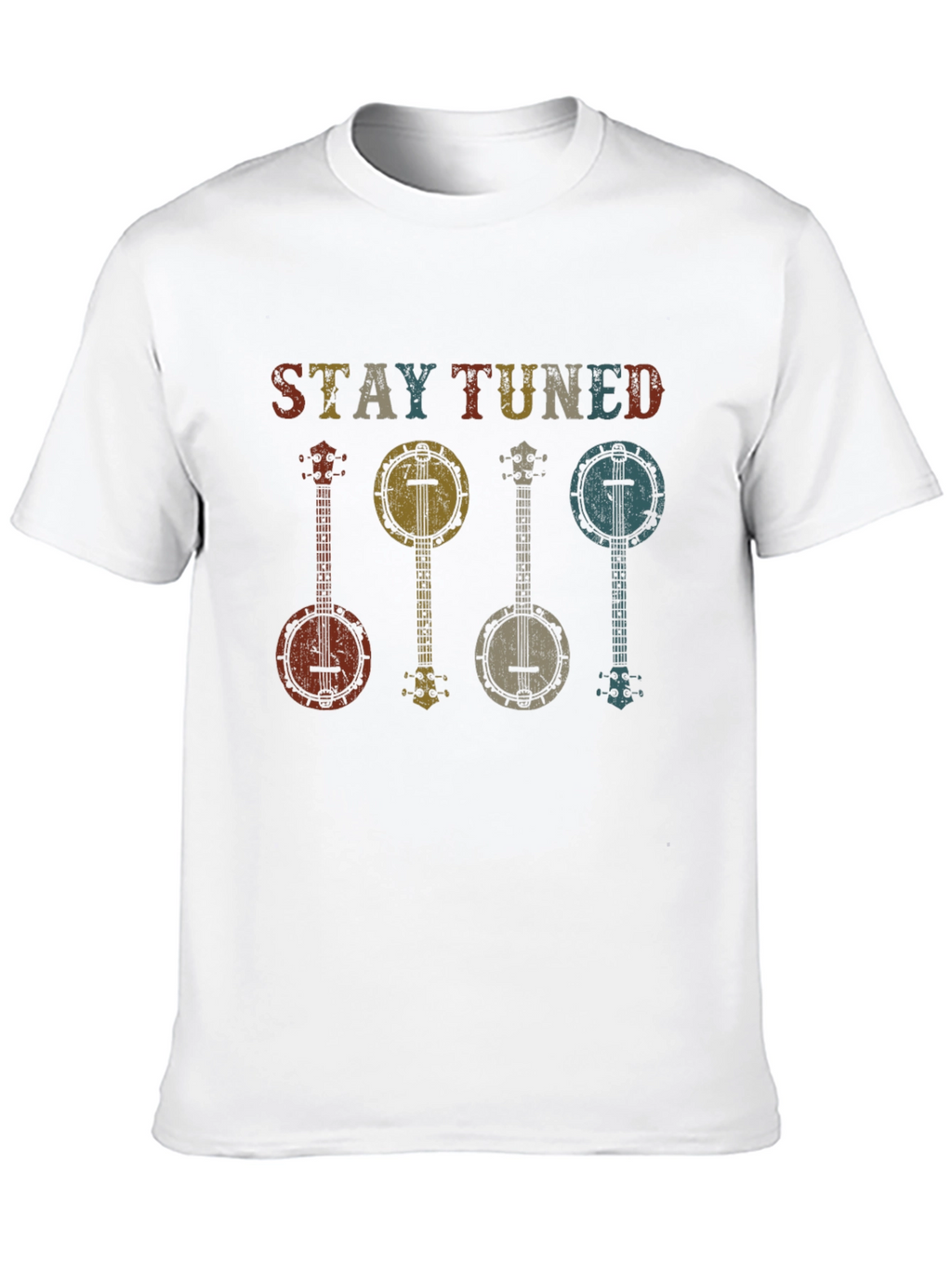 Stay Tuned Banjo Graphic Tee - Retro Music Shirt