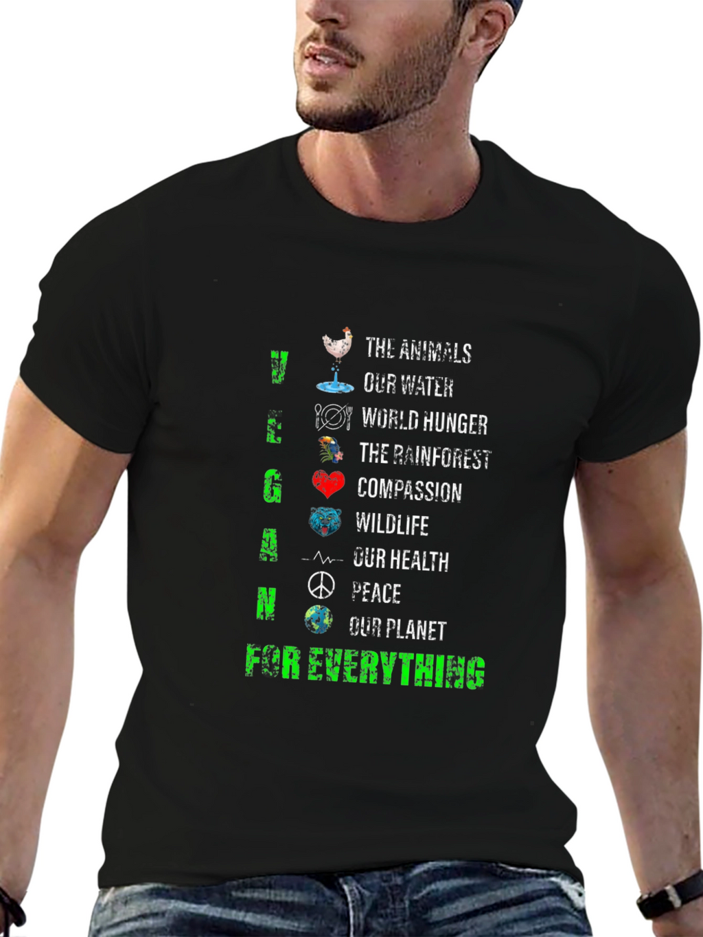 Vegan T-Shirt - Animals Water Planet & More