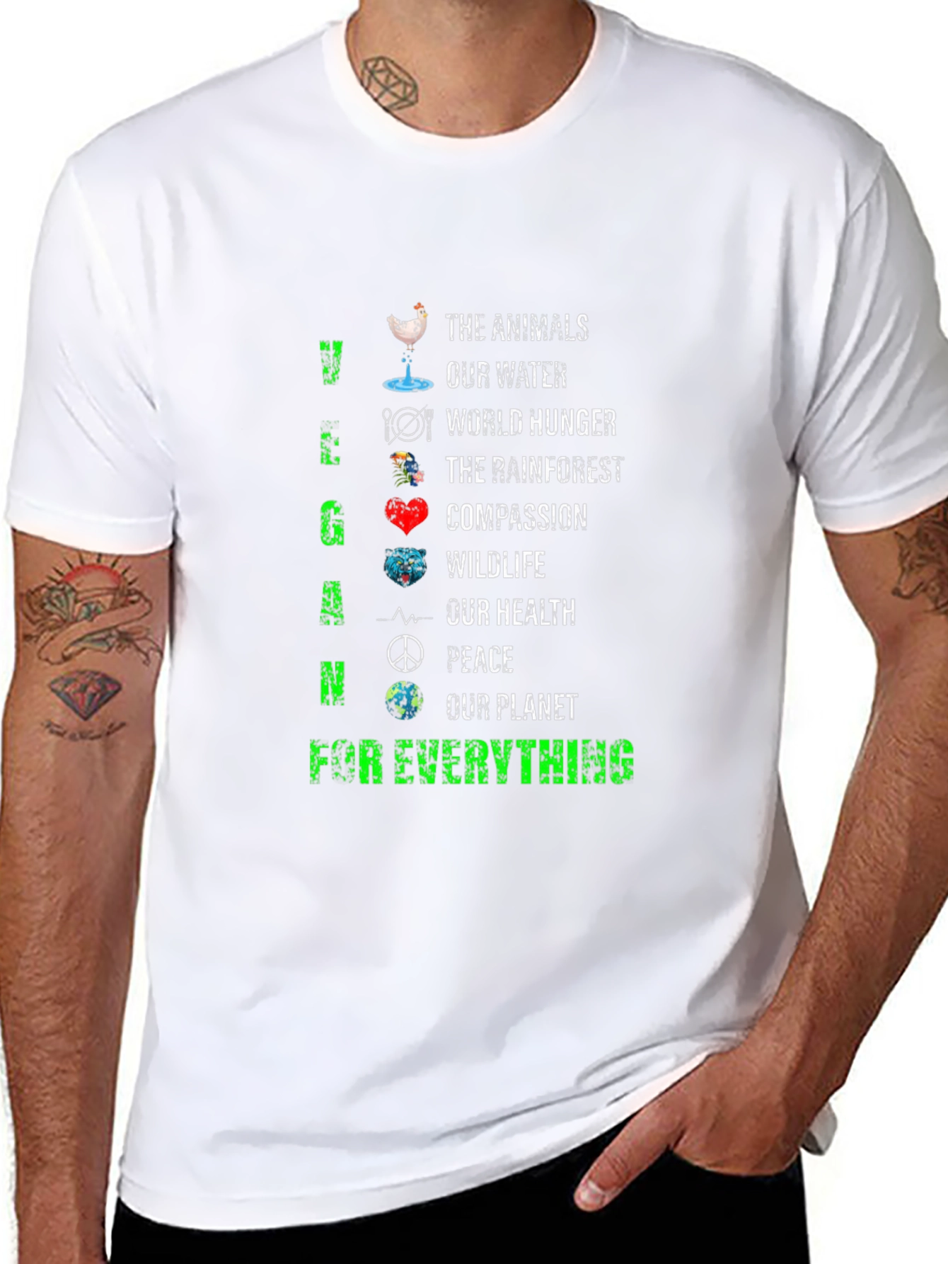Vegan T-Shirt - Animals Water Planet & More