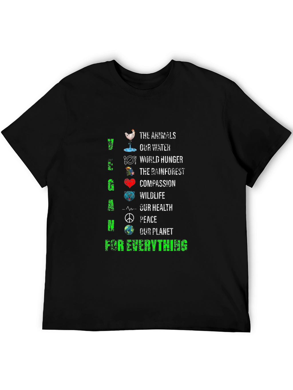 Vegan T-Shirt - Animals Water Planet & More