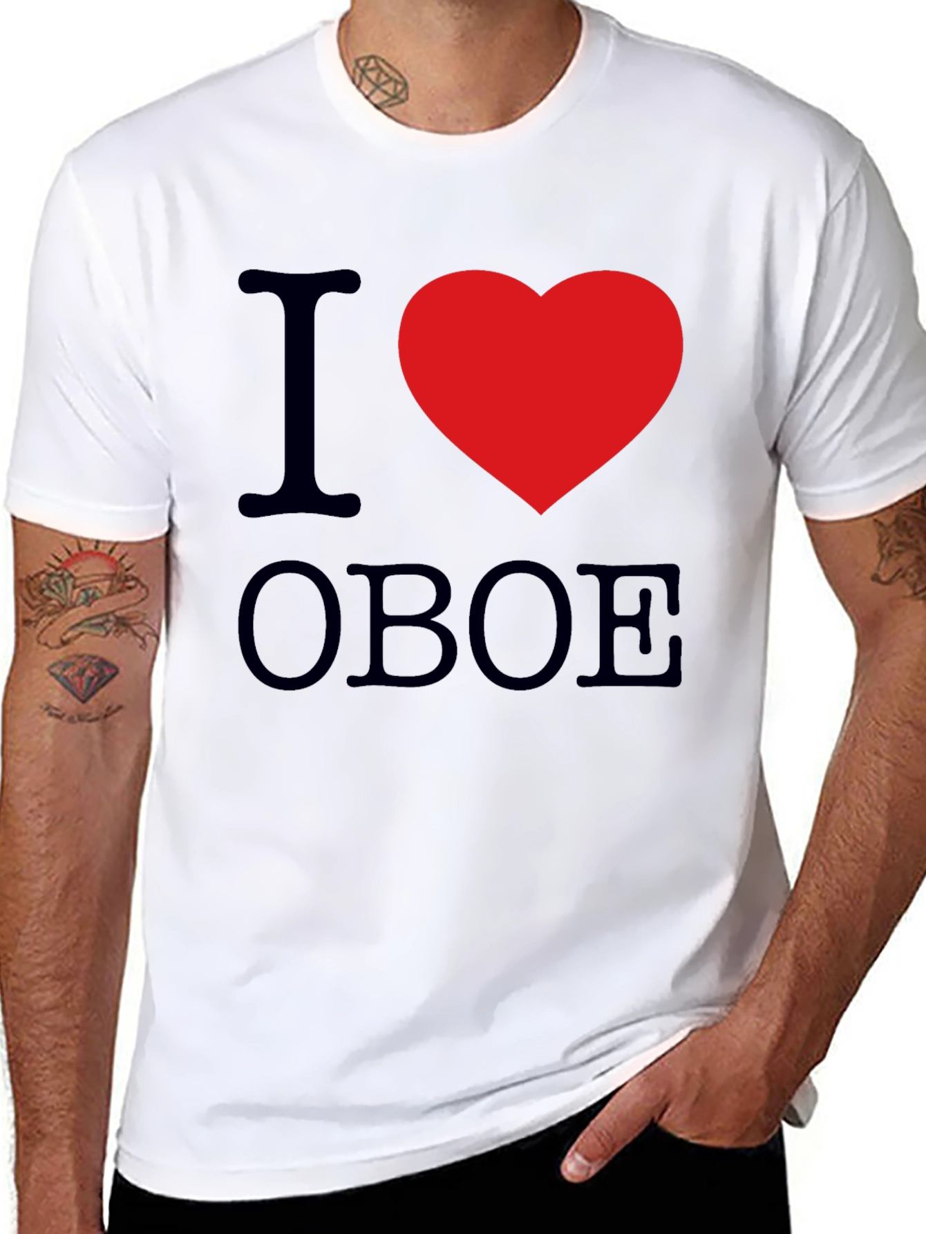 I Heart Oboe Black T-Shirt