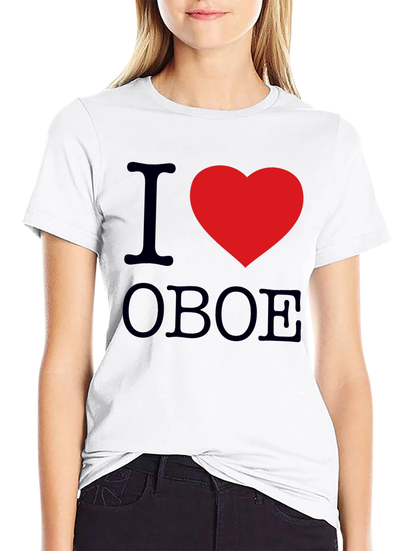 I Heart Oboe Black T-Shirt