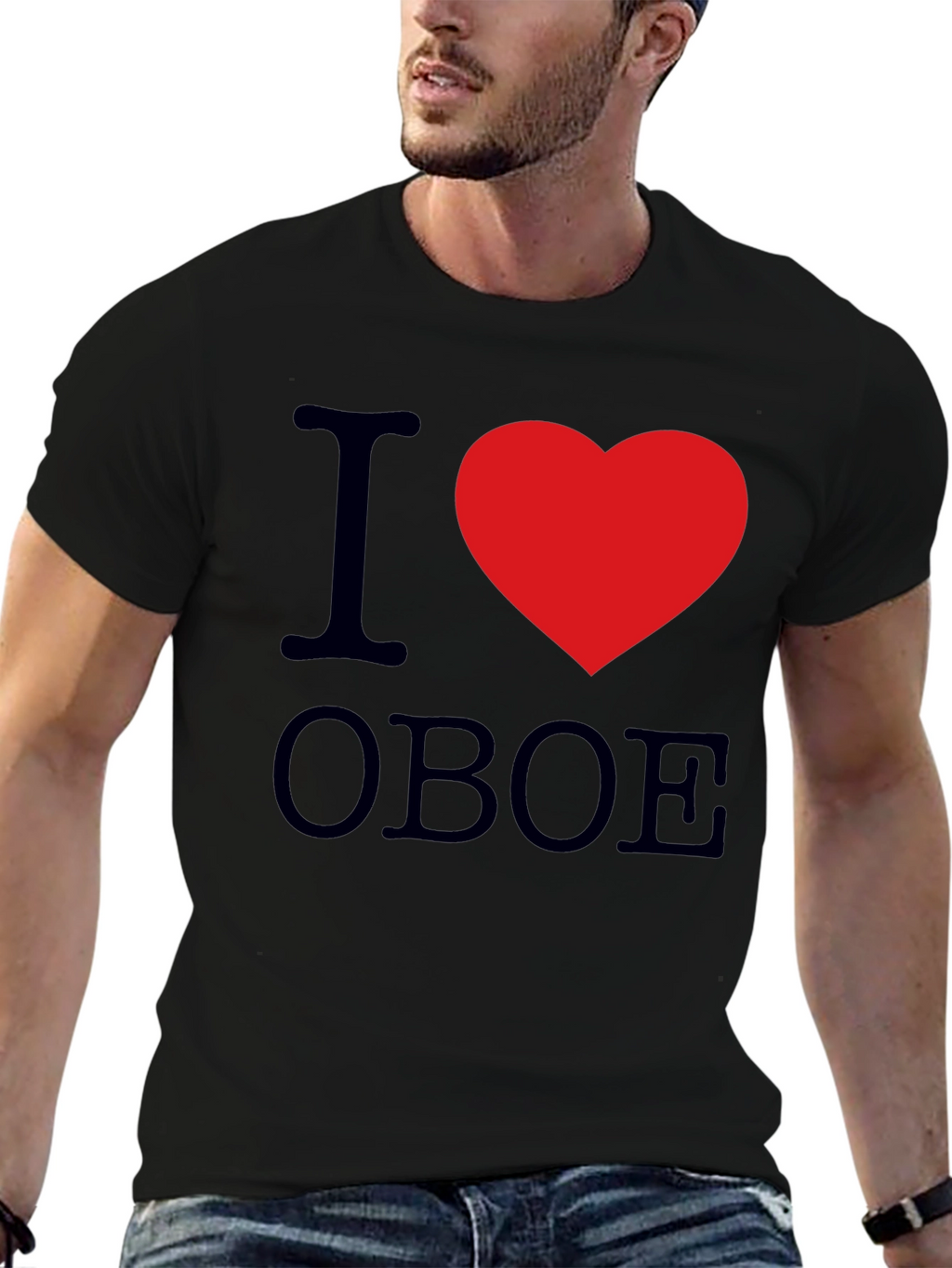 I Heart Oboe Black T-Shirt