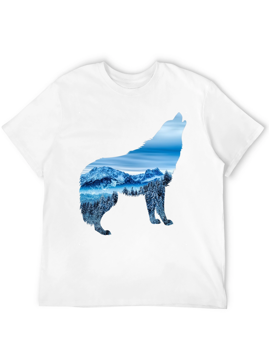 Wolf Mountain Scene Graphic Tee - Black