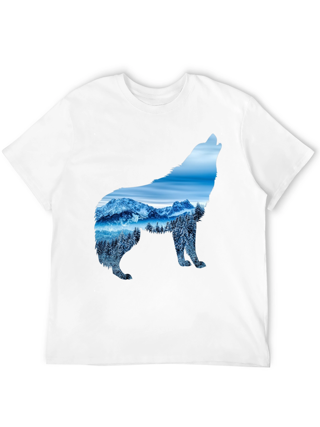 Wolf Mountain Scene Graphic Tee - Black