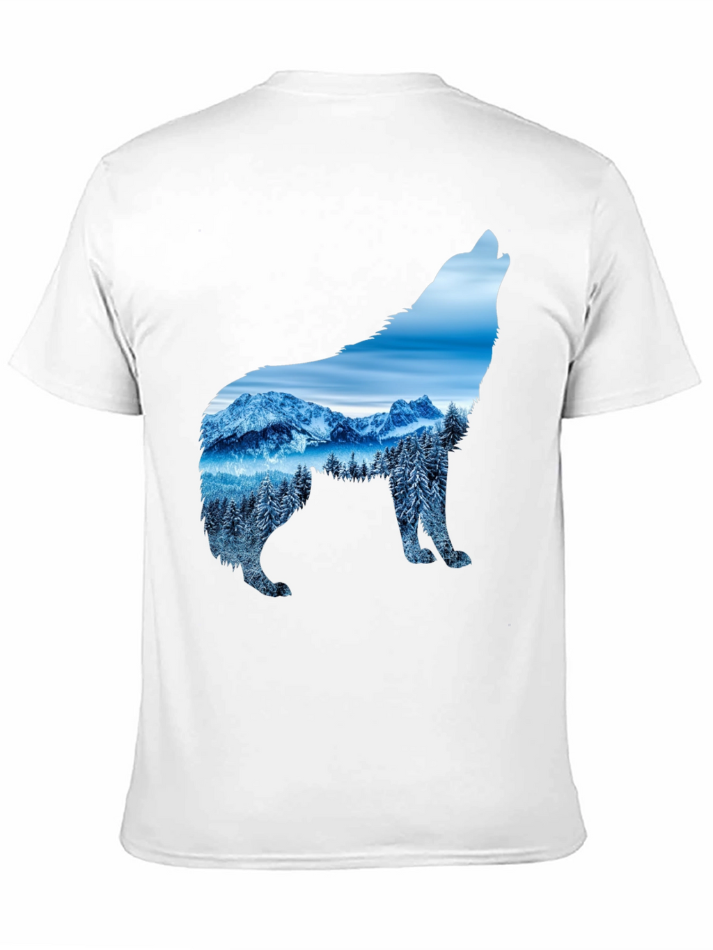 Wolf Mountain Scene Graphic Tee - Black