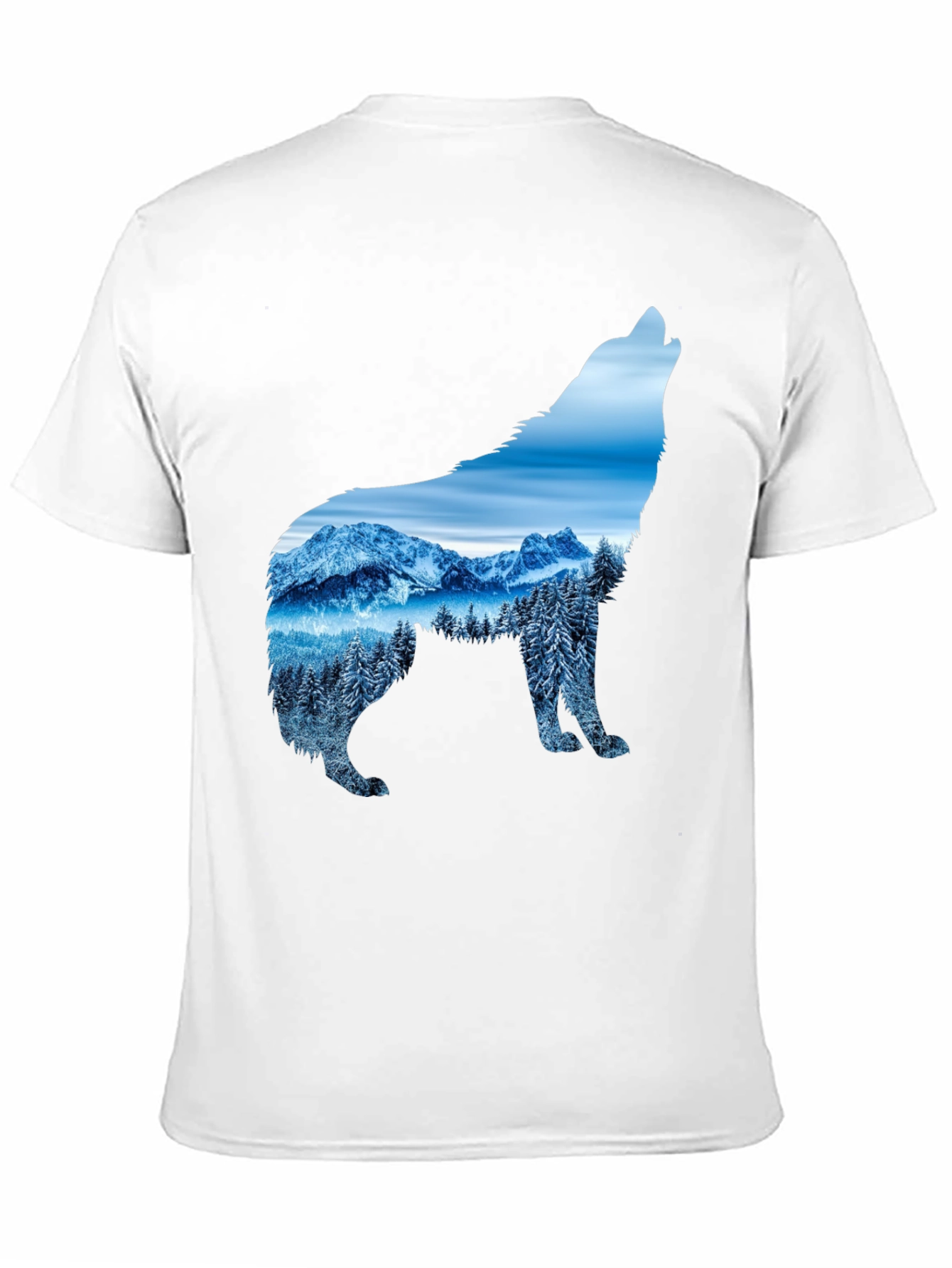Wolf Mountain Scene Graphic Tee - Black