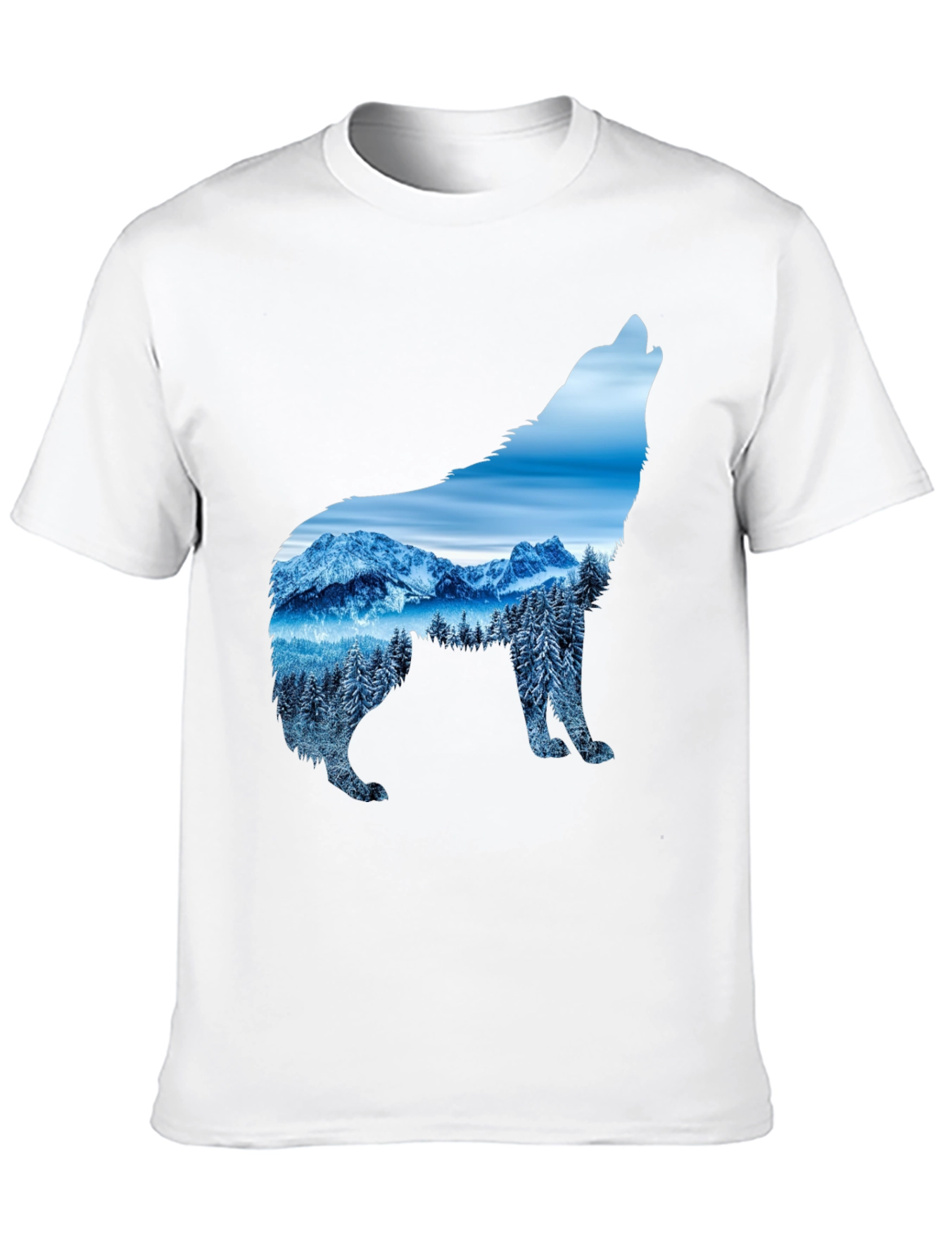 Wolf Mountain Scene Graphic Tee - Black