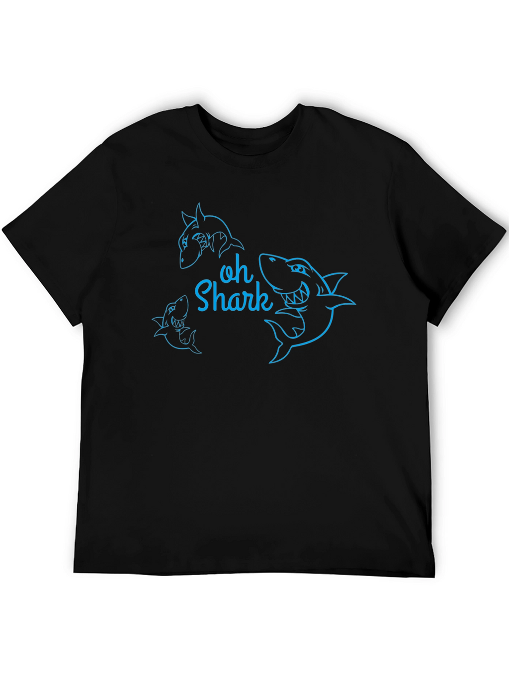 Oh Shark Graphic Tee - Black Cotton T-Shirt