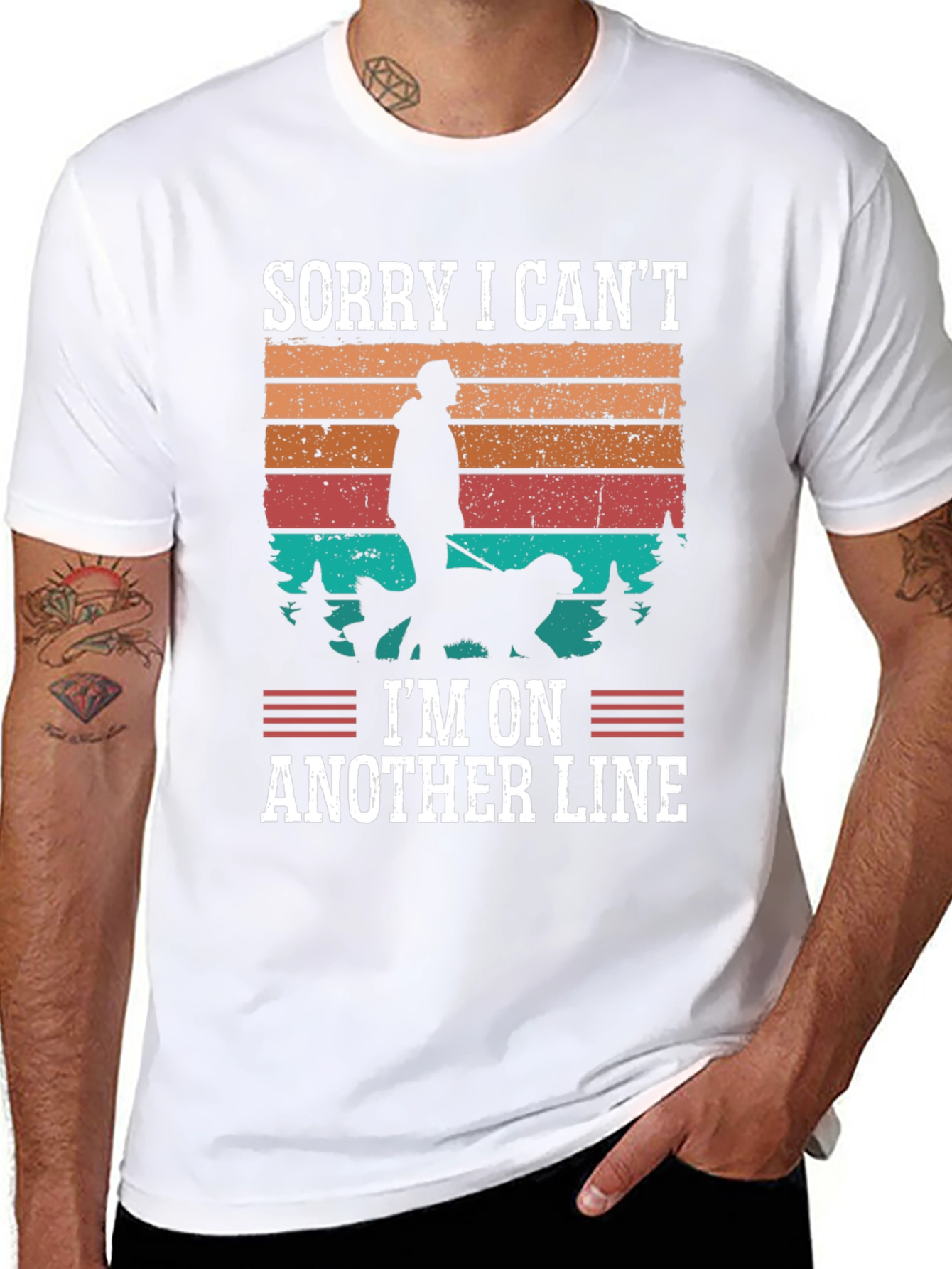 Sorry I Can’t I’m On Another Line T-Shirt – Funny Dog Lover Tee