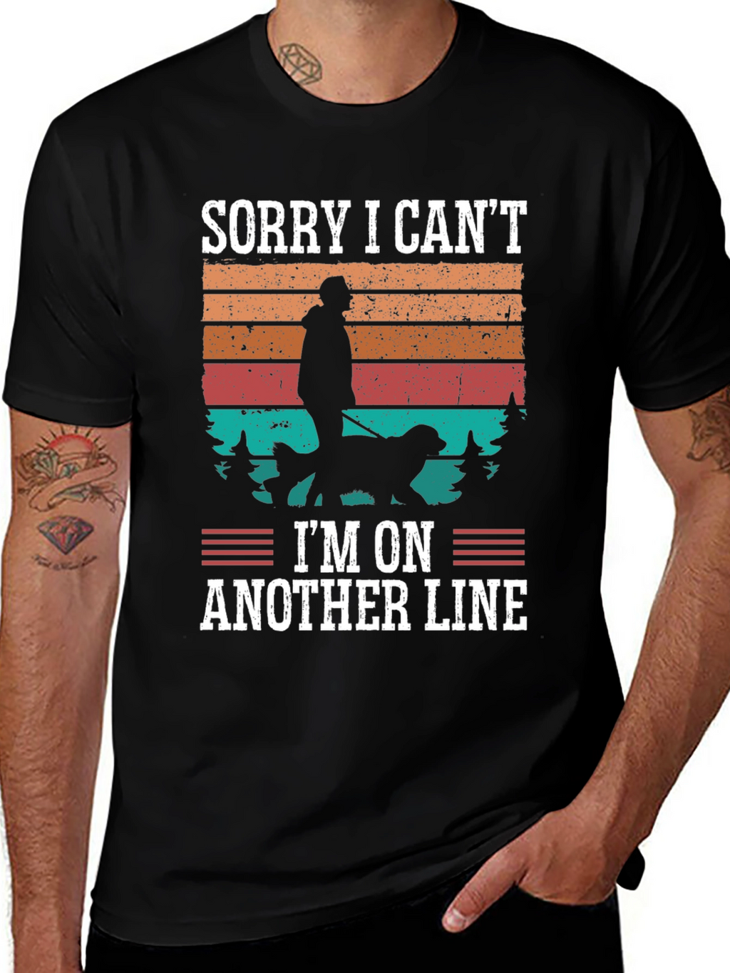 Sorry I Can’t I’m On Another Line T-Shirt – Funny Dog Lover Tee