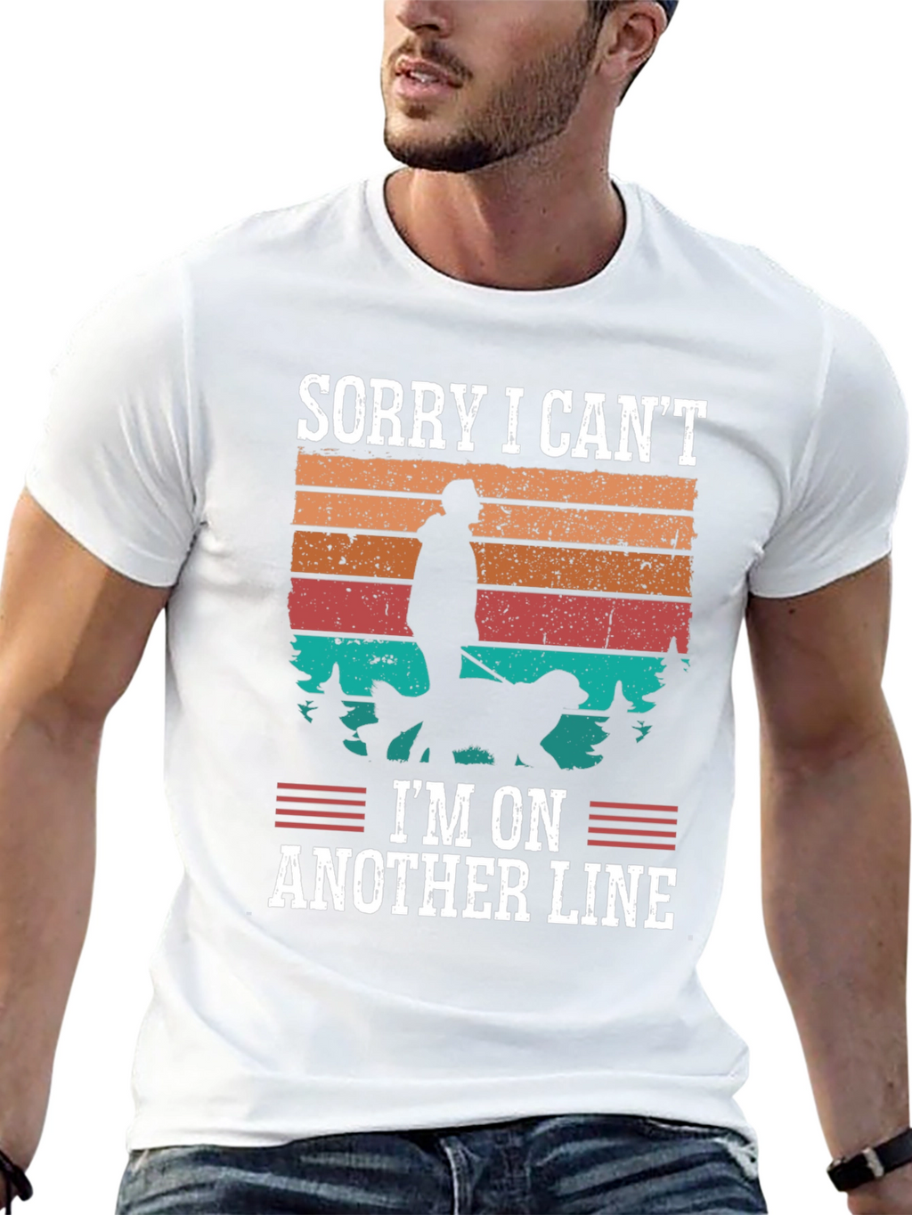 Sorry I Can’t I’m On Another Line T-Shirt – Funny Dog Lover Tee