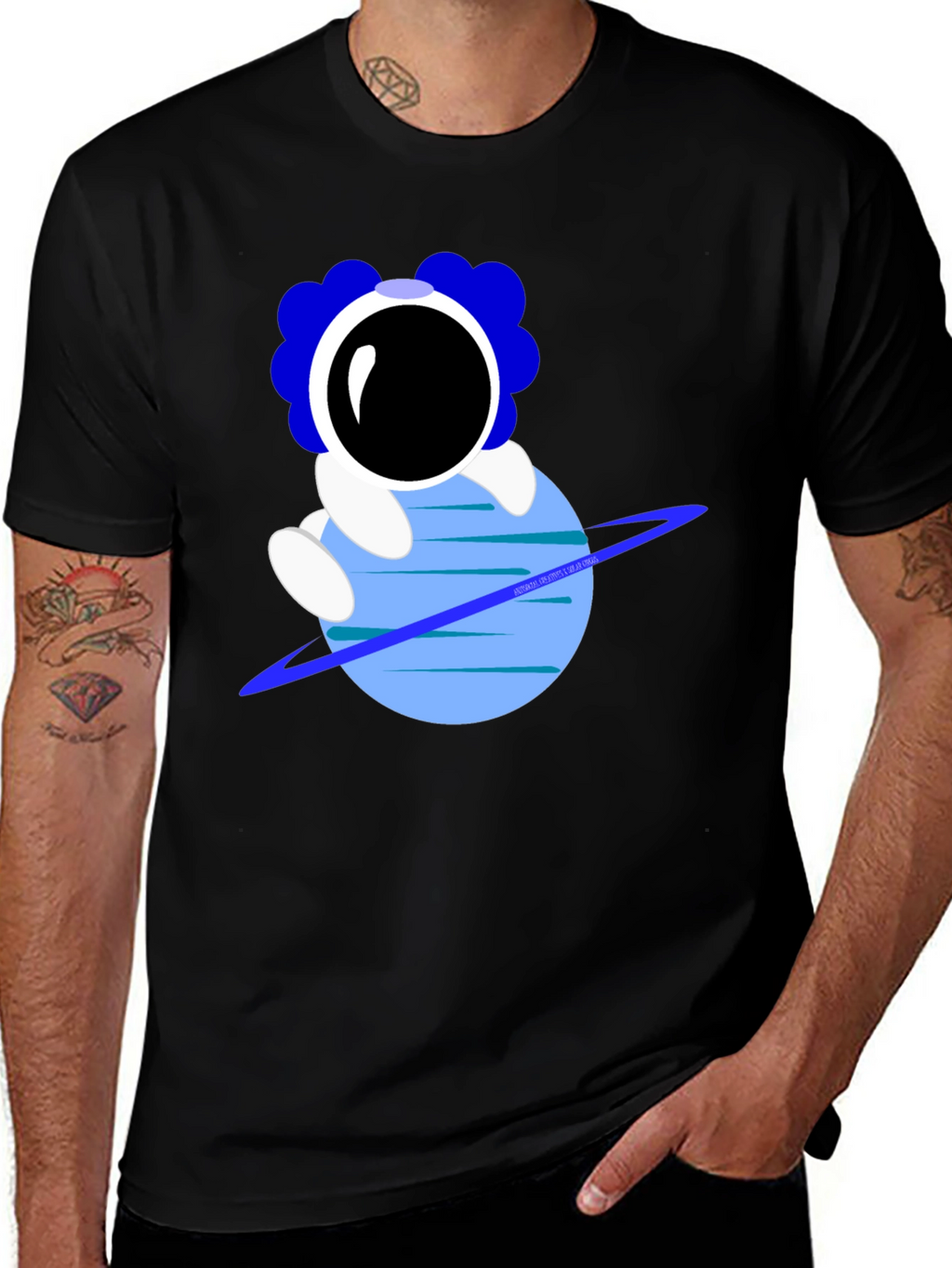 Astronaut on Planet Graphic T-Shirt