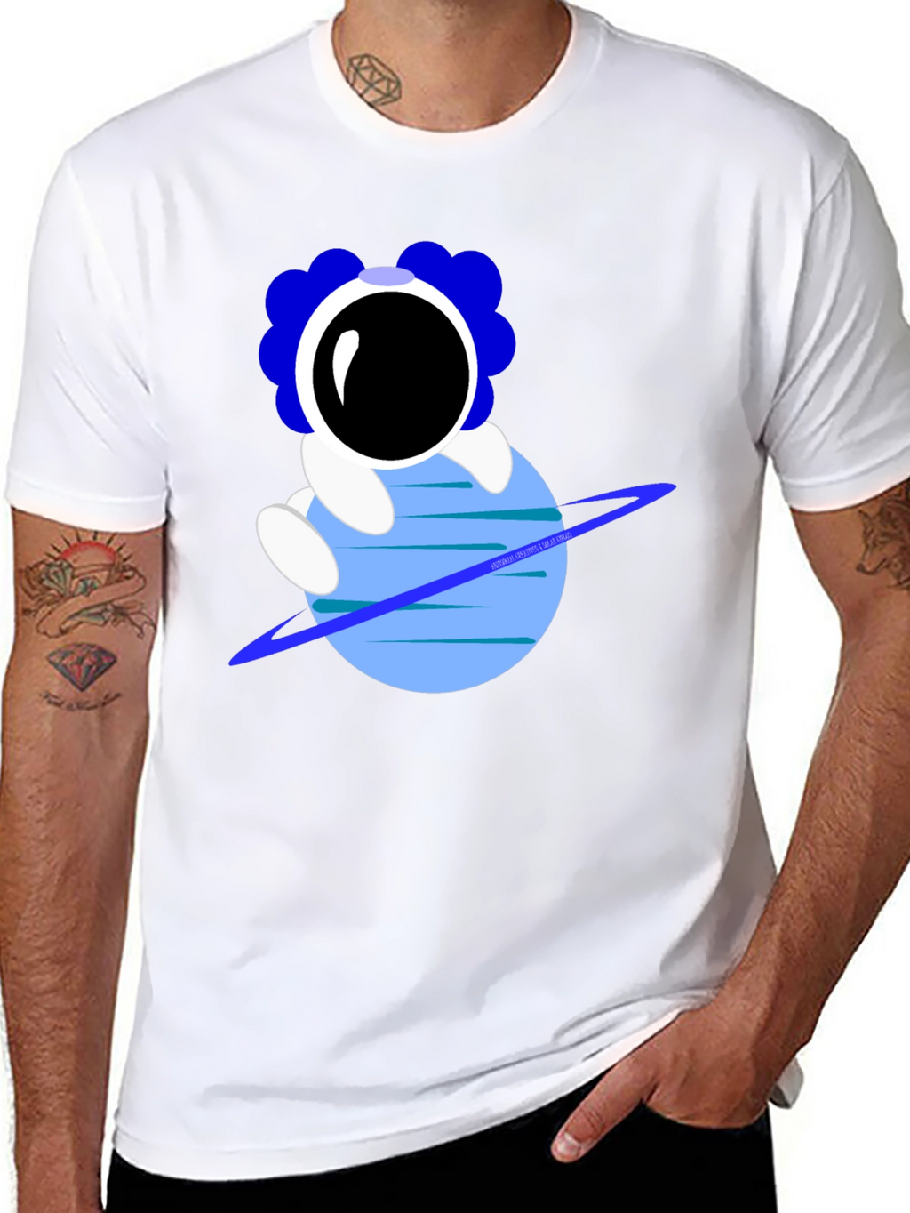 Astronaut on Planet Graphic T-Shirt