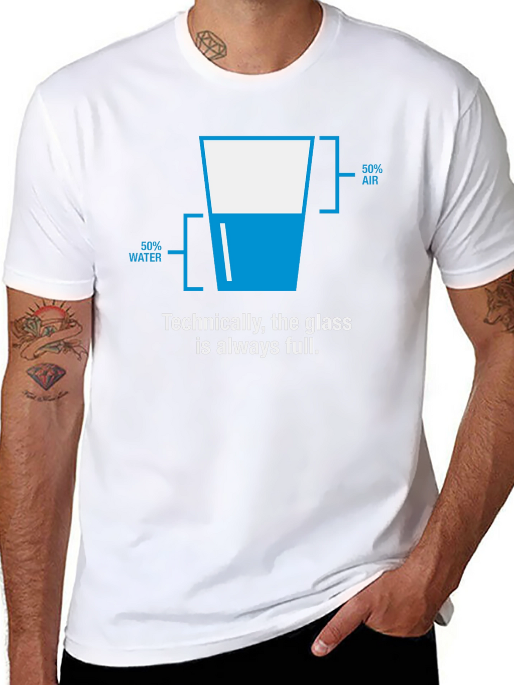 Technically Full Glass T-Shirt - Funny Science Tee