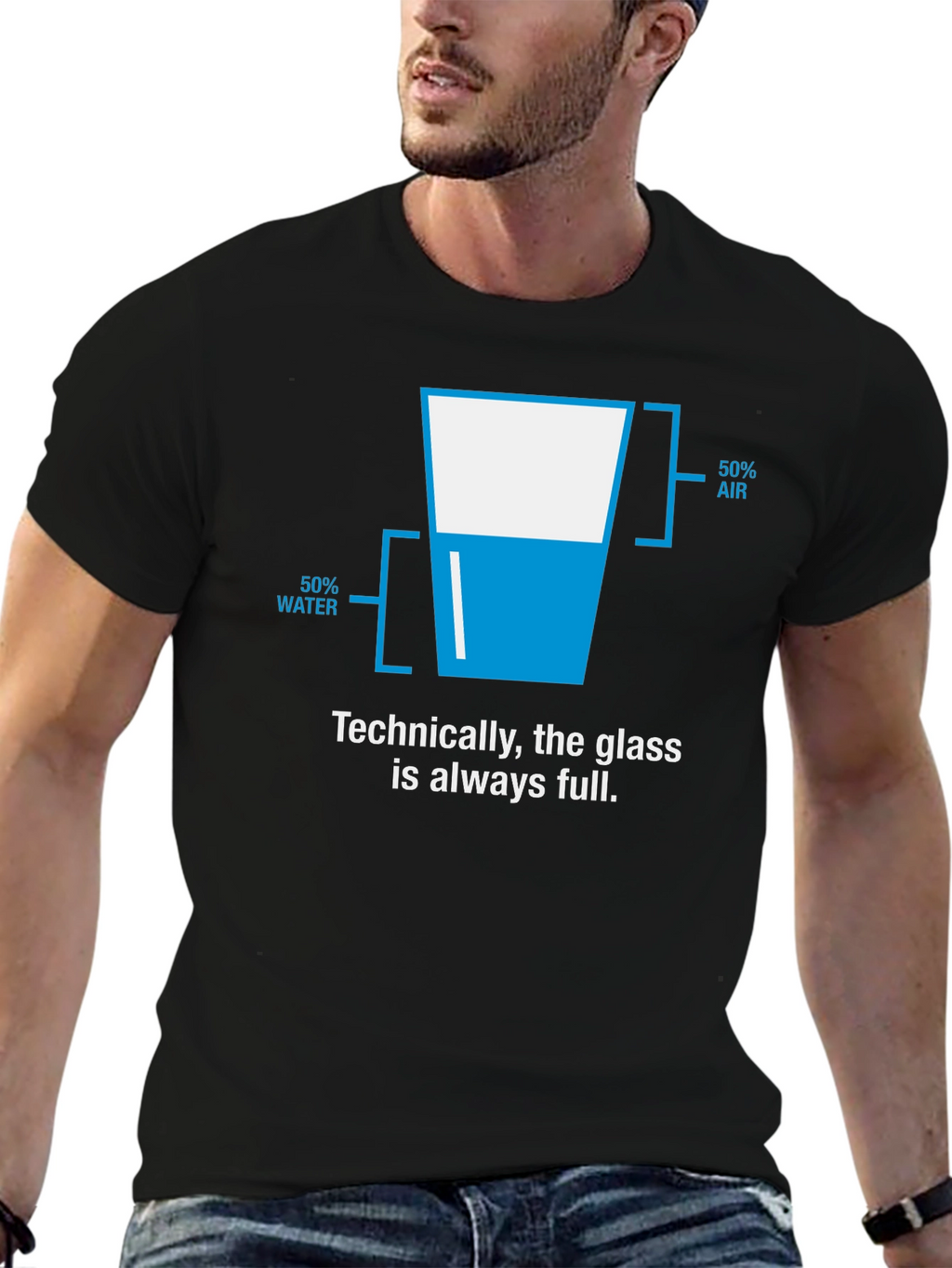 Technically Full Glass T-Shirt - Funny Science Tee