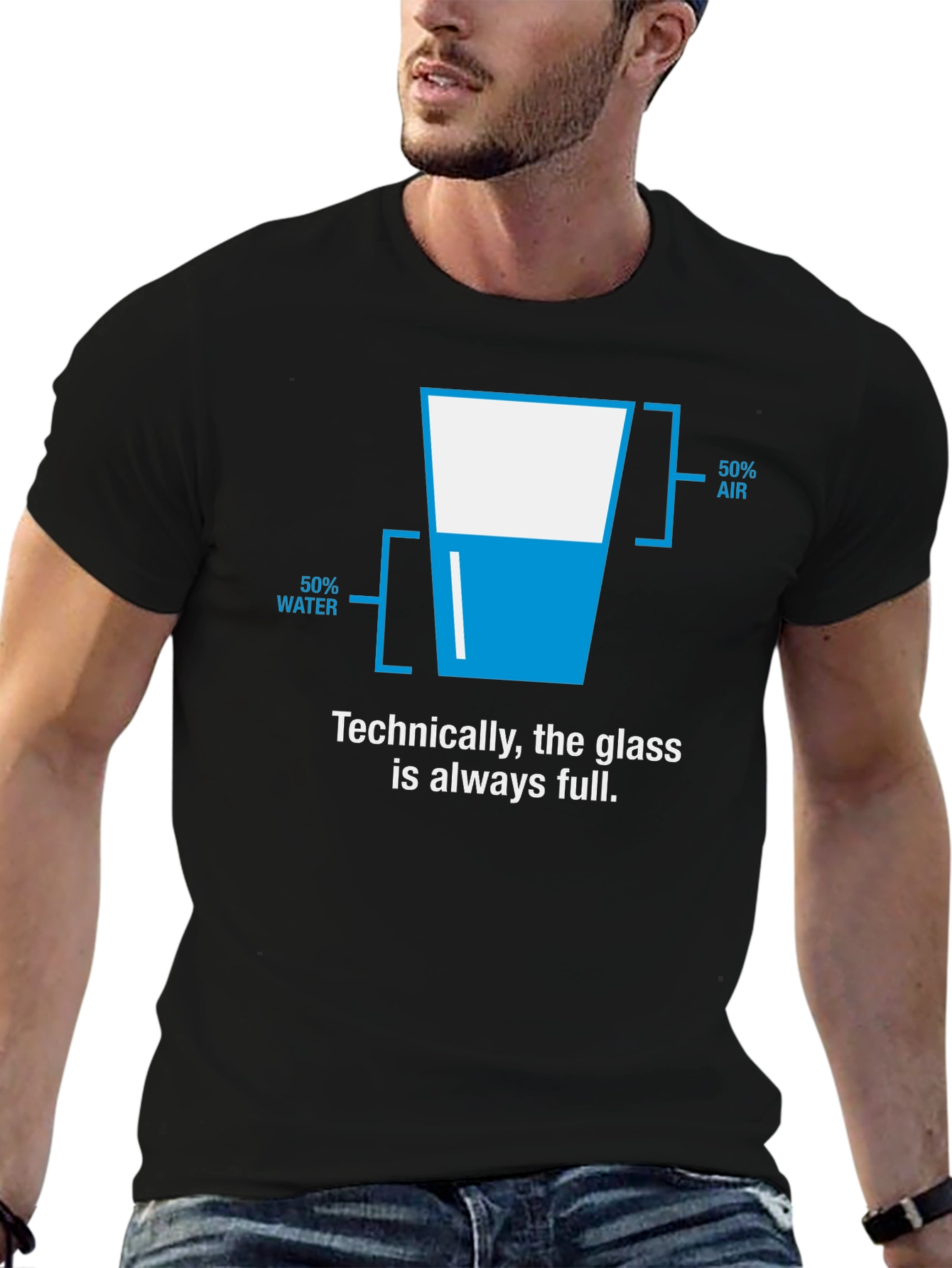 Technically Full Glass T-Shirt - Funny Science Tee