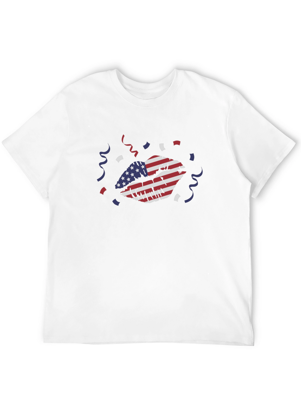 American Flag Lips Graphic Tee - Black