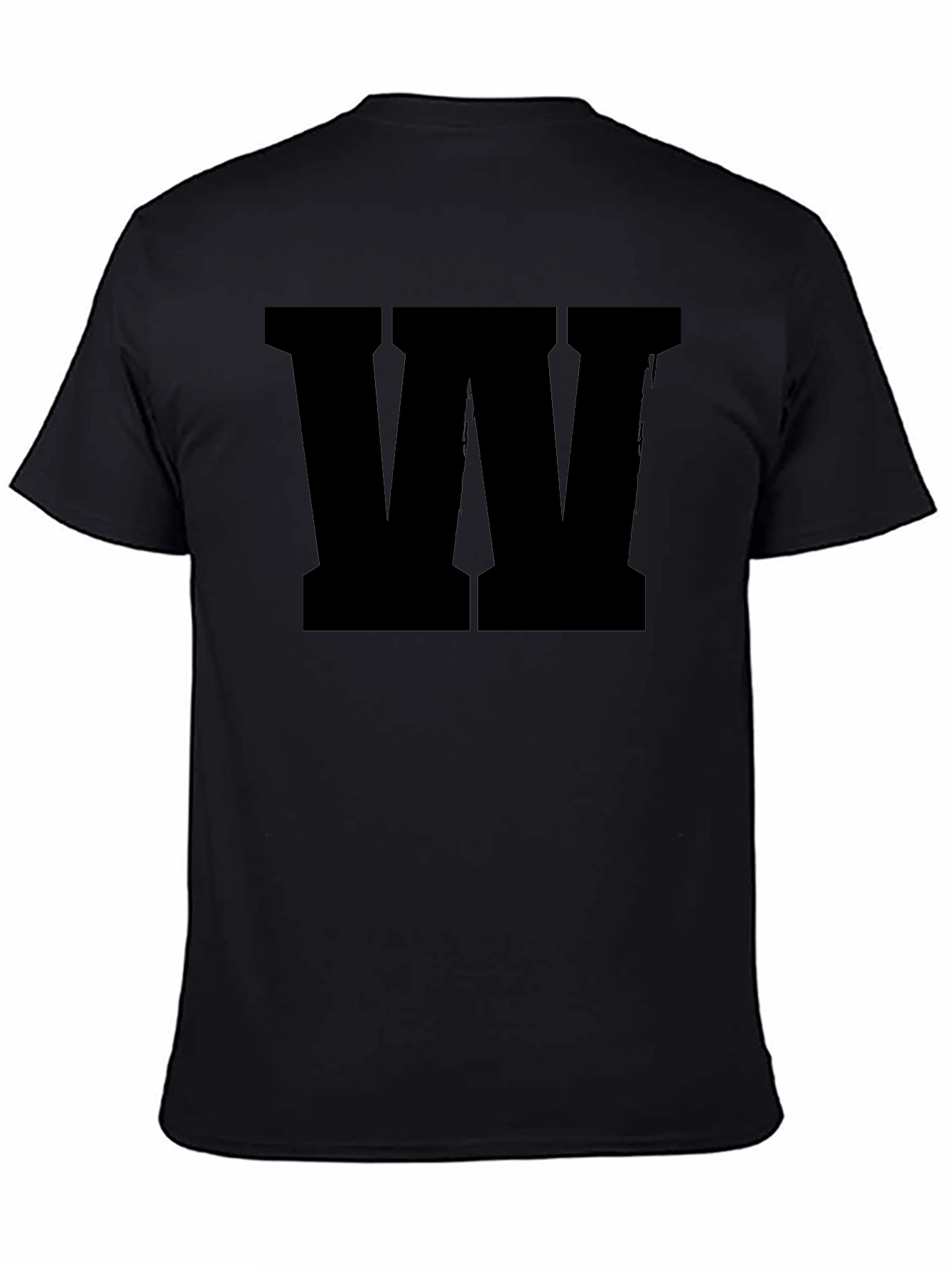 Bold Letter W Graphic Tee - Classic Black