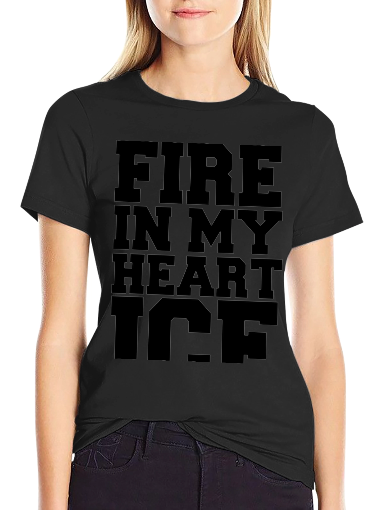 Fire In My Heart Ice Black Graphic Tee